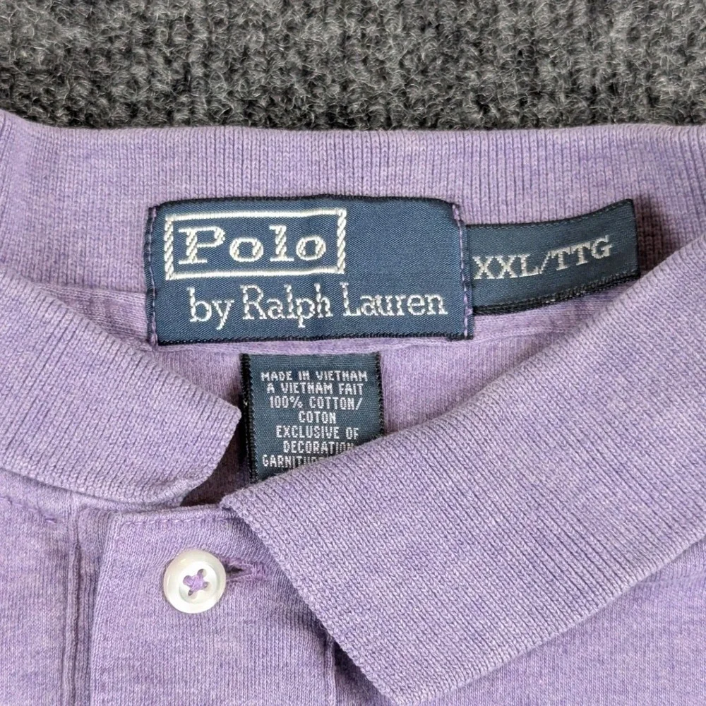 Polo Ralph Lauren Mens XXL Purple Heather Cotton Short Sleeve Polo Shirt